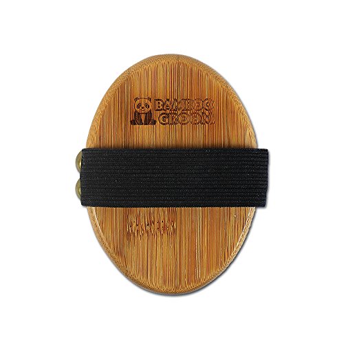 Bamboo Groom Curry Brush with Rubber Bristles for Pets - style: Curry Brush with Rubber Bristles