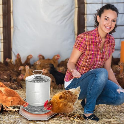 Poultry Chicken Water Heater for Winter,14In 125 Watts Chicken Waterer Heated Base,Heated Chicken Waterer for Metal Drinking Fountains Chicken Coop