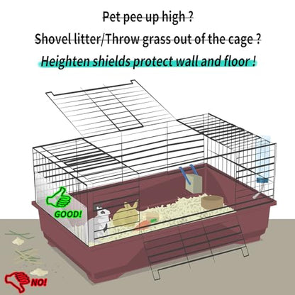Oncpcare 12 Pack Pet Plastic Cage Liner Protection 14'' x 6'' Rabbit Cage Urine Guard Clear Cage Edge Liner Guinea Pig Side Lining Small Animal Cage Accessories - Keep Litter in The Cage
