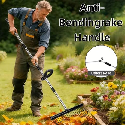65In Pitch Forks for Garden, Long Handle Adjustable Steel Handle, Rustproof Heavy Duty HayPitch Fork for Gardening Horse Stall Stable Grass Hay Cleaning Farm Work