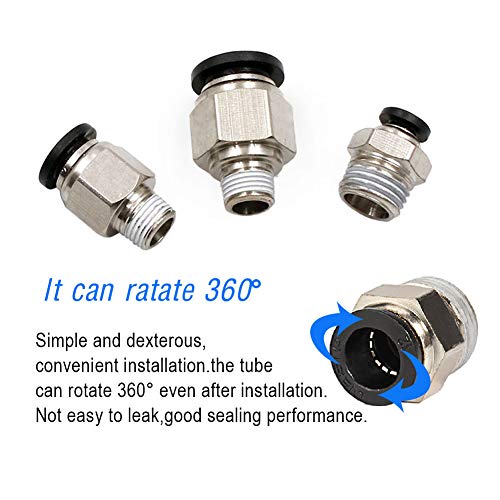 Beduan Push to Connect Fitting, 5/16" Tube OD x 1/4" NPT Thread Male Straight Pneumatic Air Fitting (Pack of 10) - size: 5/16"OD-1/4"NPT