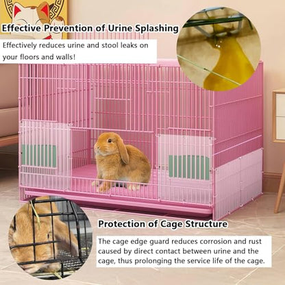 24 Pcs Pet Cage Liner Guard Protection 10 × 8'' Plastic Urine Baffles for Rabbit Cage Guinea Pig Side Lining Shield Covers Prevent Scatter for Bunny Chinchilla Hedgehog Cat Hamster Small Animals