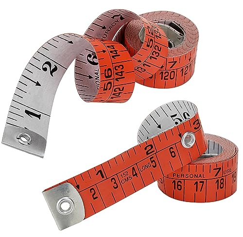 Raajsee Fabric Tape Measure Body Measuring Tape, Soft Fabric Measuring Tape for Sewing Cloth & Weight Loss Medical Body Measurement Nursing Craft 60 inch/150 cm - color: Red