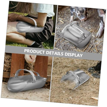 Abaodam 2pcs Iron Shovel Food Feeding Scoop for Livestock Farm Use Comfortable Handle for Easy Feeding and Clean-up