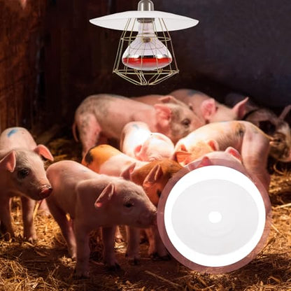 Metal Heat Lamp Shade for Chicken Coop Protective Heating Lampshade for Livestock Supplies Flat Design Heat Lamp Cage for Pets and Livestock Heating