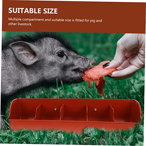 ORFOFE Compartment Piglet Feeding Trough Hanging Wall Feeder Plastic Compartment Trough Livestock Supplies Easy Clean