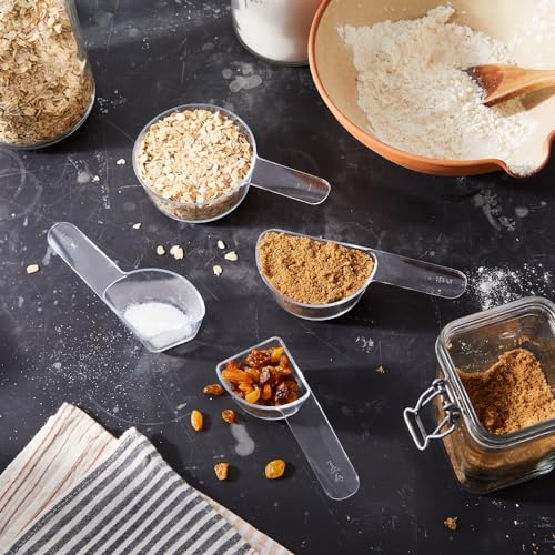 Visual Measuring Cups – Easy-Read, Fraction Shaped Measuring Cups – Clear, Shatterproof and Dishwasher Safe, Made in USA