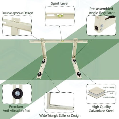 Mini Split Bracket for Universal 9000-24000 BTU Air Conditioner Heat Pumps, Adjustable Wall Mounting Bracket - style: 9000-24000 BTU