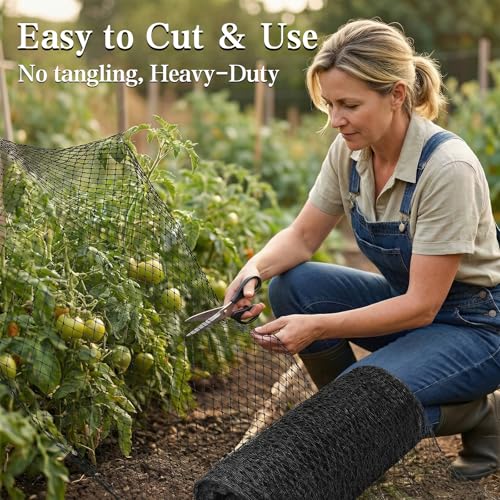 Bird Netting，75 x 65 FT Garden Netting Bird Net for Chicken Coop, Poultry Netting Fence for Fruit Trees, Plants and Vegetables Against Birds, Deer, Squirrels and Other Animals - size: 7.5 x 65 FT