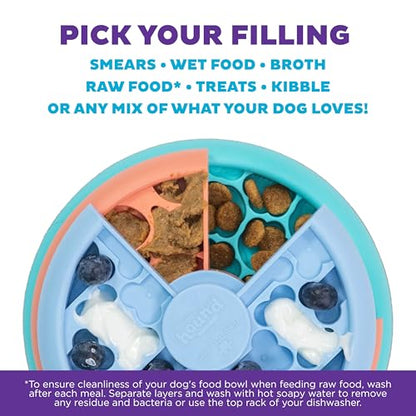 Outward Hound by Nina Ottosson Lickin’ Layers Small 3-in-1 Dog Puzzle Feeder, Lick Mat & Slow Bowl – Puppy Enrichment Toy for Small Dogs, Dishwasher Safe - color: Puppy Lickin' Layers (Blue, Green, Orange)