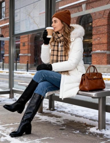 ZSHOW Women's Long Winter Coat Waterproof Warm Quilted Puffer Jacket with Faux Fur Hood - color: White, size: XX-Large