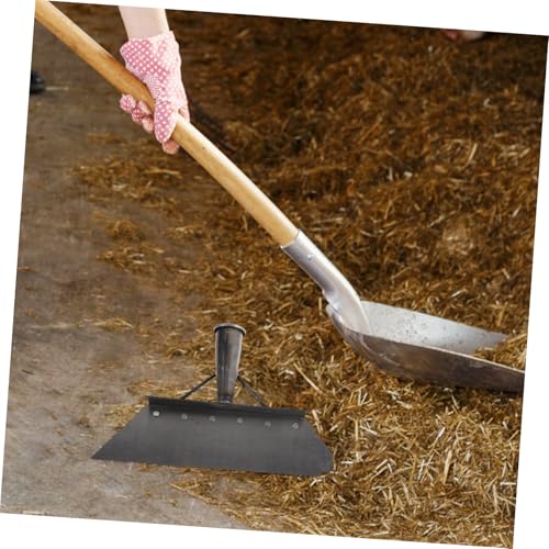 ibasenice Heavy Duty Manganese Steel Barn Manure Scraper Shovel 32cm for Livestock Stall Cleaning and Farm Waste Removal