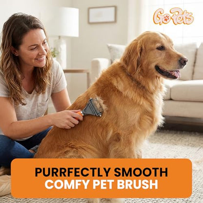 GoPets 2-in-1 Dematting Comb for Dogs, Pet Grooming Rake, Double-Sided Dog Brush for Shedding, Deshedding Brush for Cats, Undercoat Mat Dematting Tool for Long Haired Cats, Grooming Matting Hair - style: 2-Sided Dematting Comb