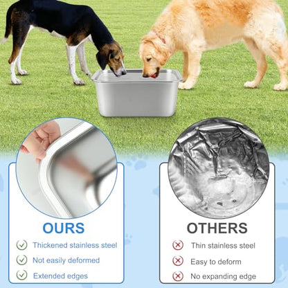 YUEPET 3 Gallons Stainless Steel Dog Water Bowls, Extra Large Metal Dog Food and Water Bowl Large Capacity Pet Water Bowl for Indoor and Outdoor Extra Large Dogs - size: 3 Gallons