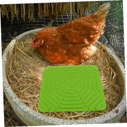 Kisangel Silicone Chicken Nesting Pads for Laying Eggs Reusable Nonskid Nest Box Liners Breathable Egg Protection Mats for Chicken 2-Pack - color: Green