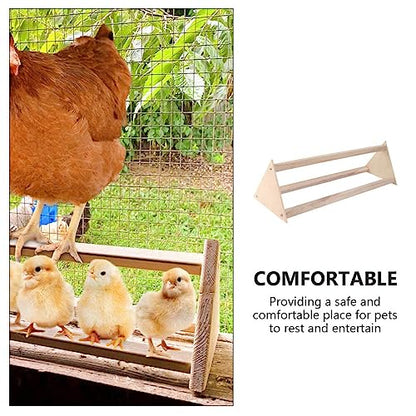POPETPOP Chicken Perch - Wooden Chicken Roosting Bar Bird Perch Coop Accessories Chick Stand Trainning Toy Coop Toys for Hens Chicks Birds