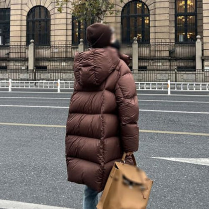 Women's Winter Casual Thickened Down Jacket Hooded Loose Warm - color: White-patch Five-pointed Star4, size: Large