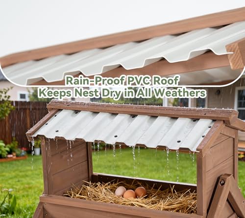 Chicken Roosting Bar, Nesting Box with Waterproof Roof+Perches+Swing | 3 In 1 Design for Hens, Indoor & Outdoor Roosting Bar, Ideal for 5-8 chickens - size: 58.0"L x 27.0"W x 35.0"H