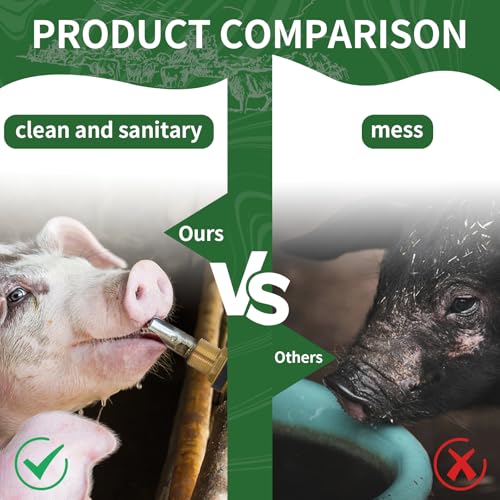 5PCS Stainless Steel Automatic Pig Water Nipple Drinker with Brass Water Tank Connector 1PCS Hole Opener Fitting Kit Duck Mouth Shape Pig Feeder Drinker for Sows Piglets Drinking (Silver) - size: 5pcs
