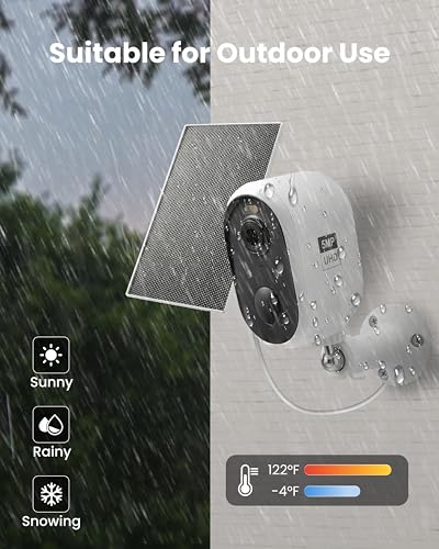 Solar Security Camera Outdoor Wireless, 5MP(3K) Color Night Vision, Battery Powered PIR Motion Detection,2.4GHz WiFi Cameras for Home Surveillance, Light and Sound Alarm, 2-Way Audio, Waterproof - style: 5MP 1 pack
