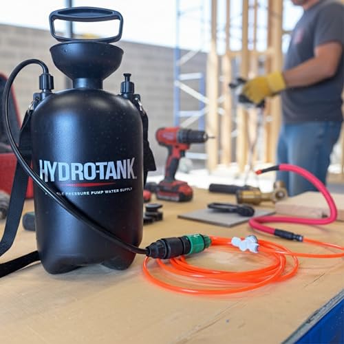 Portable Water Tank with Pump - Dust Suppression, Tool Cooling, & Job Site Water Supply for DIY, Outdoor & Remote Work, 1.3 Gallon