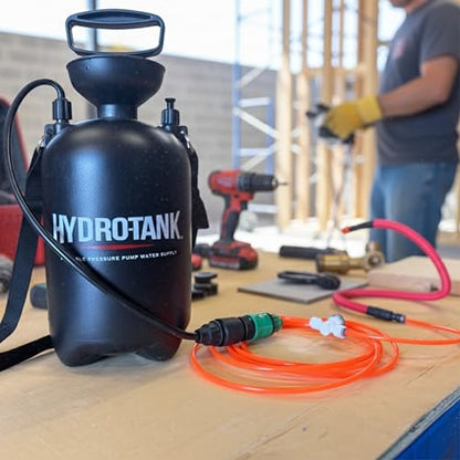 Portable Water Tank with Pump - Dust Suppression, Tool Cooling, & Job Site Water Supply for DIY, Outdoor & Remote Work, 1.3 Gallon