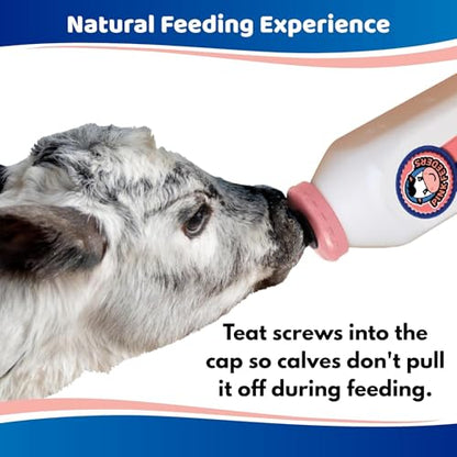 Thriver Screw-in Calf Teat – Soft Rubber Vanilla-Scented Replacement Nipples for Calf Feeders – Leak-Resistant Design, Durable Screw-in Fit (6)