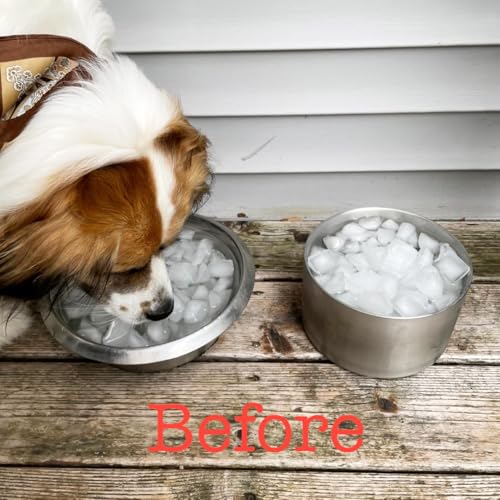 1Gallon Double Layer 304 Stainless Steel Dog Bowl - Insulated & Durable | Non-Slip Base | Easy to Clean | BPA-Free Safe Dog Water Bowl[128oz for Large Giant Breeds] - color: 3.8L