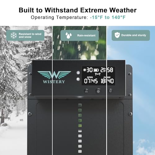 Automatic Chicken Coop Door with Timer & Light Sensor, Solar Chicken Coop Door with Multiple Modes, Automatic Chicken Door with LCD Display