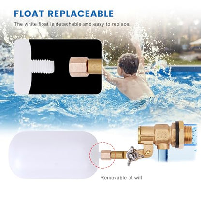 Float Valve 1/2 inch, Brass Water Float Valve with Adjustable Arm, Float Ball Valve Automatic Fill and Water Level Control for Water Trough,Fountains,Water Tank,Ponds,Pool,Aquariums - color: 1/2 in