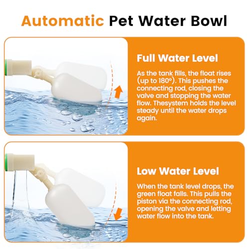 Large Automatic Dog Water Dispenser Outdoor, Auto Refill Water Bowl for Dogs Cats, Livestock Waterer 304 Stainless Steel Water Bowl for Pig Cow Goat Sheep Deer Chicken (Large)