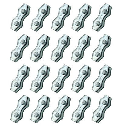 M5 Poly Rope Connectors, Wires Splicer Galvanized Steel Connectors for Electric Fences Wires (20)