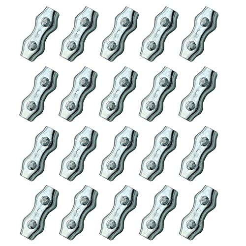 M5 Poly Rope Connectors, Wires Splicer Galvanized Steel Connectors for Electric Fences Wires (20)