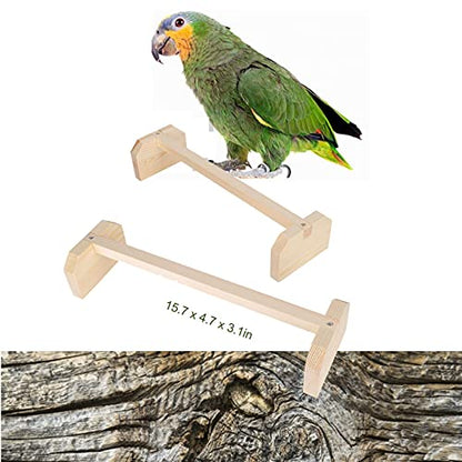 Chicken Perch, Wooden Large Bird Support Frame Bird Cage Play Stand Toy Set Birdcage Wood Stands Hanging Chew Toys Ladder Swing