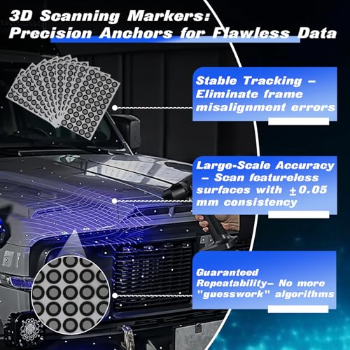 1548 Pcs 3D Scanning Marker for 3D Scanners - High Reflective Marking Points and Positioning Dots, 1100 + 448 PCS Stickers for Enhanced 3D Scan Precision (6mm & 3mm) - size: 30 Pcs 6mm&3MM