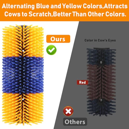 2PCS Livestock Scratch Brush with 4 Screws - Grooming Brushes for Horse, Goat, Cow, Pig - Cattle Supplies with Back Scratcher