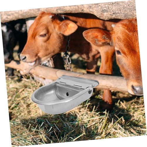 Abaodam Stainless Steel Automatic Waterer for Cattle and Horses Self-Filling Livestock Water Bowl with Float Valve Sturdy Livestock Water Feeder for Farm Animals