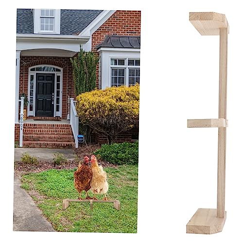 FRCOLOR 2pcs Wooden Chicken Perch Stand for Hens Natural Roosting Bar for Coop Use Promotes Foot Exercise and Beak Trimming Safe Chewing Toy for Chickens and Pet Birds
