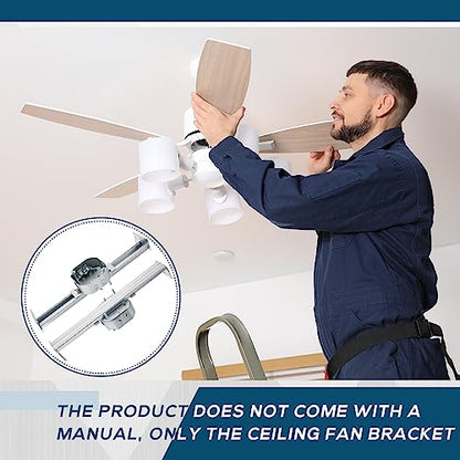 Therwen 4 Pcs Adjustable Ceiling Fan Electrical Box Brace Light Fixtures Ceiling Fan Mounting Bracket, 14.2 Inches in Length