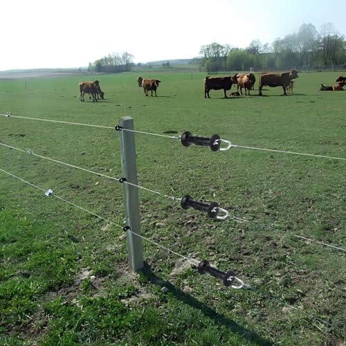 12 Pcs Plastic Electric Fence Gate Handle Heavy Duty Fence Gate Handle with Spring (Black)