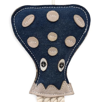 Fuzzl Eco Leather Otto Octopus Natural and Tough Dog Toys - Long Lasting Chew Toys for Aggressive Chewers - Strong Dog Toy for Dogs and Puppy - style: Leather Octopus