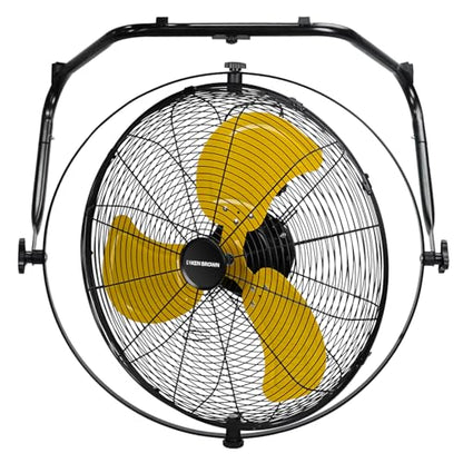 KEN BROWN 20 Inch Wall Mount Fan or Floor Fan 5000 CFM, High Velocity Industrial Shop Fan with Dual 720° Rotation, 3-Speed Heavy Duty Metal for Garage, Patio, Barn, Porch - size: 20 inch Wall Fan