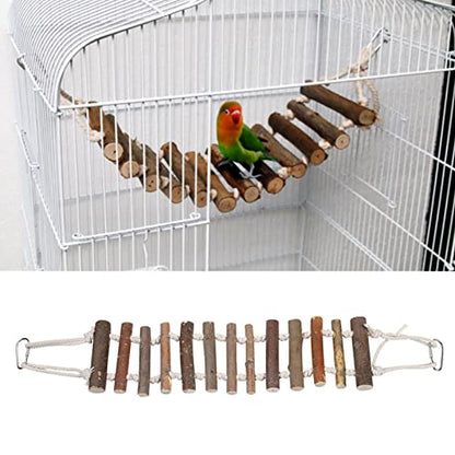 Naturals Rope Wooden Ladder Bird Swing for Parrots & Hamsters