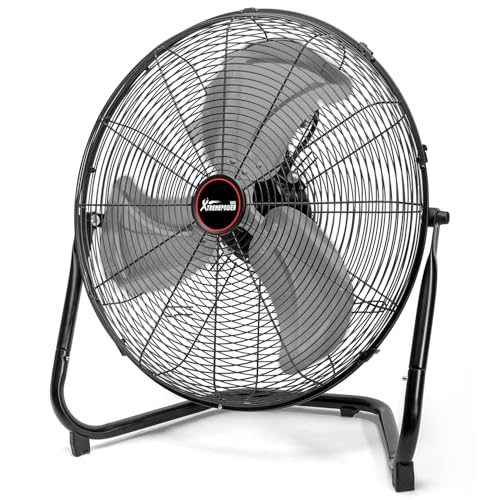 XtremepowerUS 20-Inch Floor & Wall Mount Fan, 2-in-1 High Utility Fan, 3-Speed 120W Motor, 5000 CFM Airflow, Heavy Duty Indoor Fan for Home, Garage, Workshop - size: 20" Wall Mount