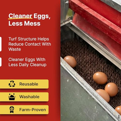 HenGear Chicken Nesting Pads, Astroturf NXT v5.2 Nesting Pads for Chicken Coop, Washable and Reusable Bedding for Clean Egg Collection, Comfortable Laying Surface for Chicken Nesting Boxes, Large - size: Large