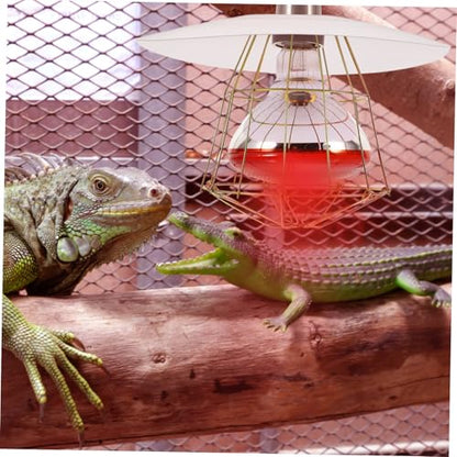 Mikikit Poultry Heat Lamp Guard Metal Reptile Lampshade for Chickens Pigs and Sheep Easy to Install Sturdy Heat Distribution Multi Environment Use Farm Accessory