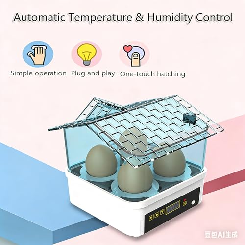 4 Egg Incubator, Incubators for Hatching Eggs, Mini House with Automatic Humidity Control Digital Professional for Hatching Duck Bird Quail Eggs