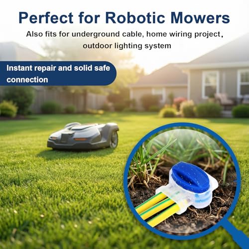 GWHOLE 10PCS 3-Way Wire Connectors Waterproof, for 22-14AGW Wires | Electrical IDC 314-BOX, Quick Splice Repair, Self Stripping, For Robotic Lawn Mower Irrigation Landscape Lighting - color: 10PCS