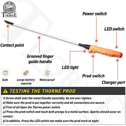Cattle Prod, Waterproof Cattle Prod Stick with LED Light, Livestock Prod for Modern Livestock Management, X Series - style: 43.7''