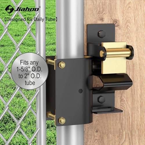 JIAHOO One Way Farm Gate Latch, Heavy Duty Gate Latches for Metal Tube Gates, 1 Way Lockable Livestock Gate Latch Hardware for Cattle Gate Horse Corrals, Ranches, Pastures, Pet Cages - style: One Way Latch